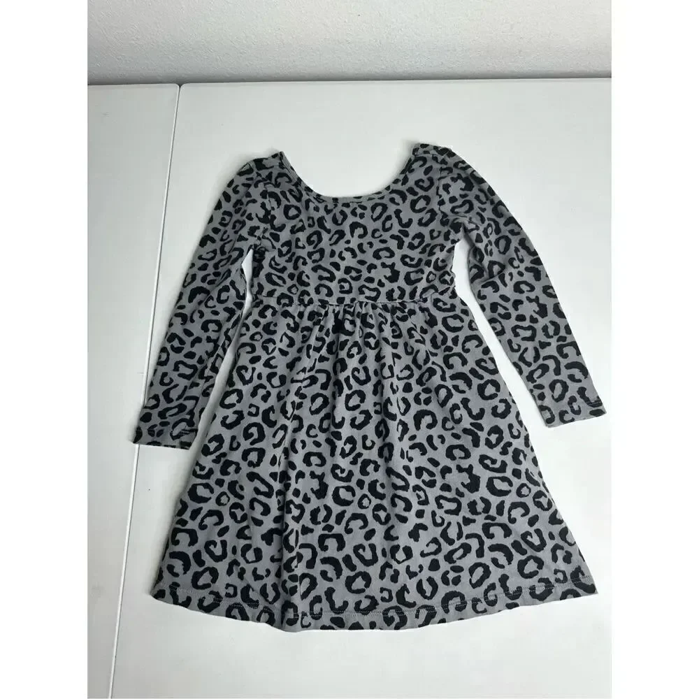 Old Navy Fit & Flare Girls Dress Leopard Print Size XS (5)